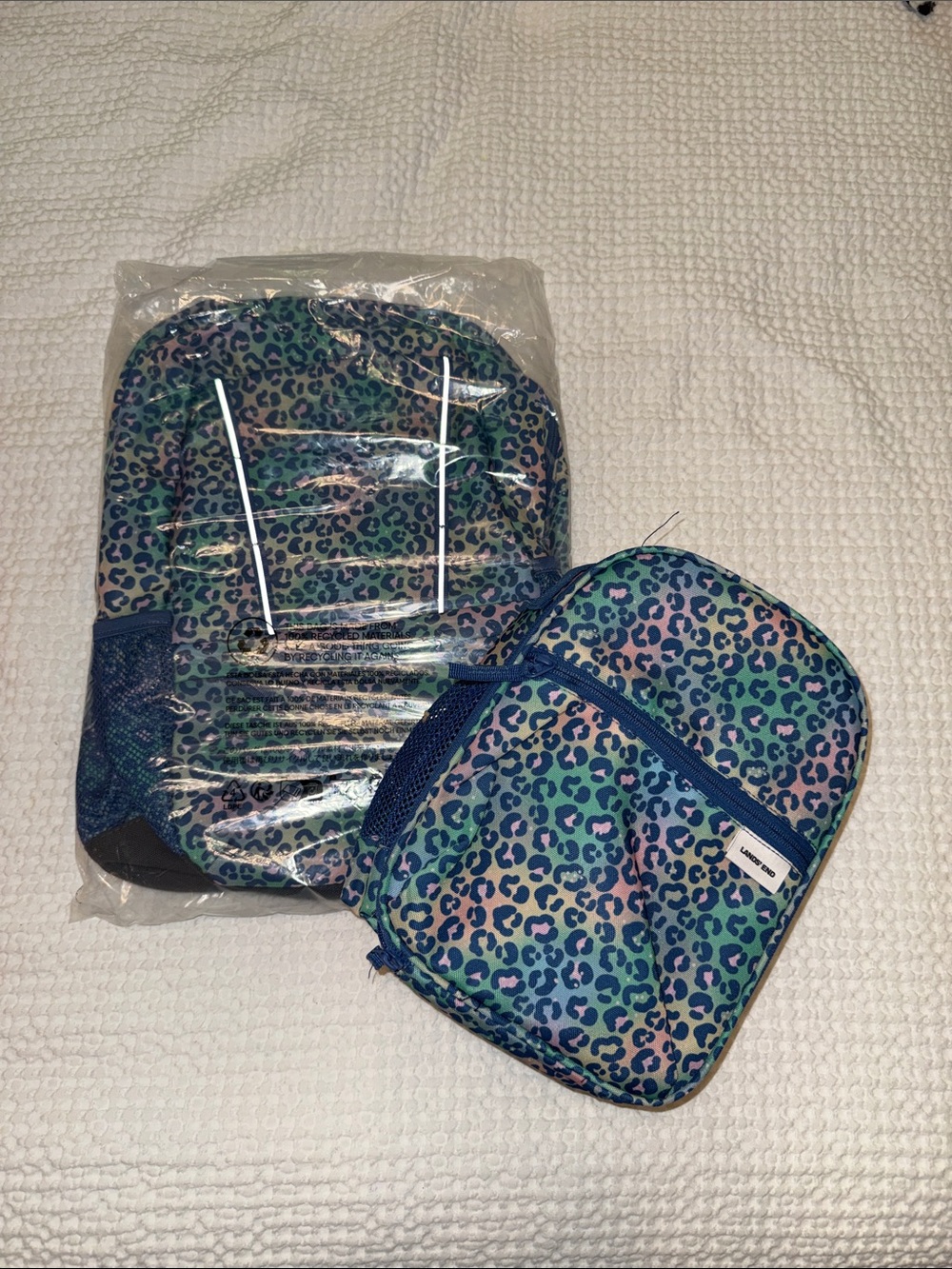 NWT Lands’ End Kids Classmate Medium Backpack and Soft Sided Lunch Box